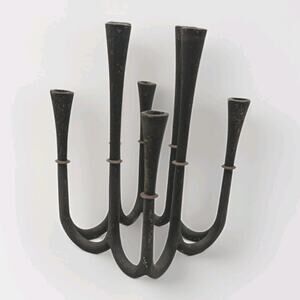 1950's Jens Quistgaard Mid Century Dansk Cast Iron & Brass Candelabra 8 Candle